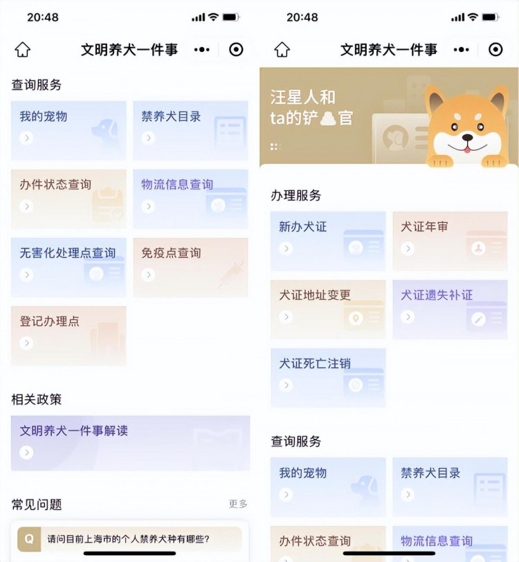 在上海狗狗也有了宠物码！文明养犬一件事便民措施今起上线